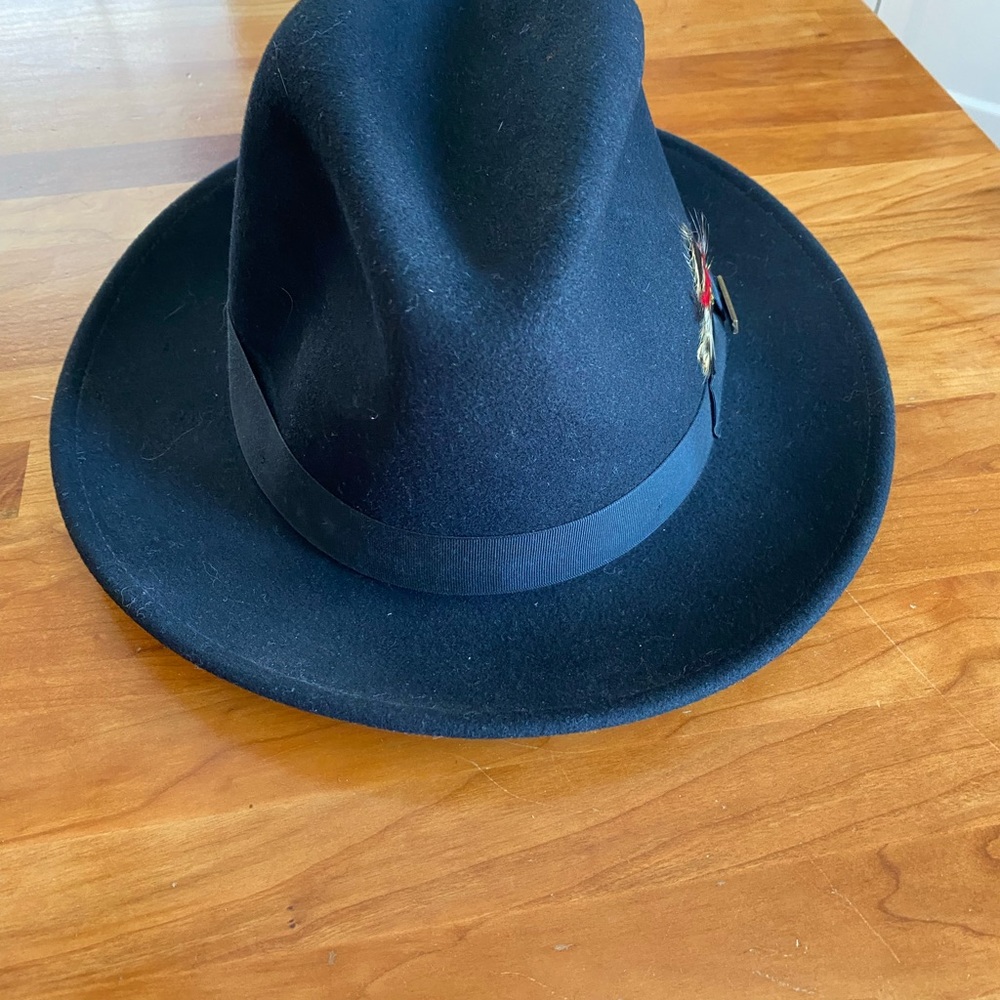 Pendleton Wool Fedora Hat Black Nice Medium - image 4